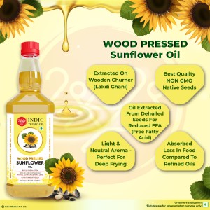 IndicWisdom Wood Pressed Sunflower Oil PET Bottle