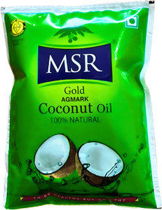 MSR Coconut Oil |Pure & Natural Ingredients |Unrefined |Use for Cooking, Hair & Skin Coconut Oil Pouch
