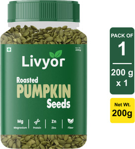 LIVYOR Roasted, Lightly Salted, Full of Protein and Fiber Pumpkin Seeds