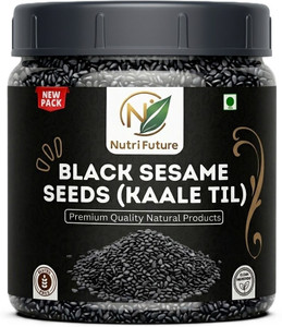 NUTRIFUTURE 100% Natural Black Sesame Seeds 900gms | Unpolished Kala Til (Sabut) Black Sesame Seeds
