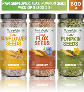 NutroVally NutroVally 3-in-1 Superfood Mix for Snacking, Salads, Smoothies & Baking | Sunflower Seeds, Brown Flax Seeds, Pumpkin Seeds