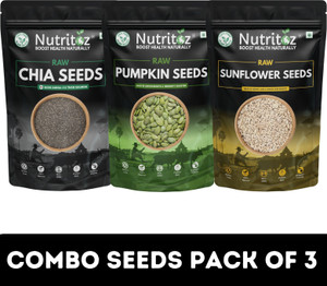 Nutritoz Raw Chia Seeds, Pumpkin Seeds & Sunflower Seeds Combo 100GM Pack of 3 Chia Seeds, Pumpkin Seeds, Sunflower Seeds