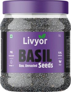 LIVYOR Raw Basil Seeds for Weight loss | Sabja Seeds | Tukmaria Basil Seeds