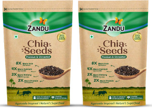Zandu Chia Seeds 200g Each|Rich in Omega-3 Fatty Acids | Supports Weight Management Chia Seeds