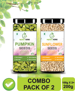 Hobby Herbs Seeds Combo Pack for Weight Loss ( 2 x 100g ) Pumpkin Seeds, Sunflower Seeds