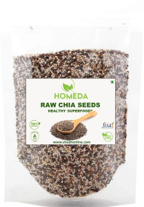 Homeda Organic Chia Seeds for Weight Loss, Skin | Premium, Raw, Unroasted | Chiya, Chea Chia Seeds