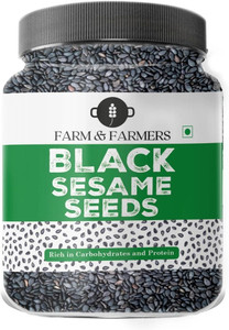Farm & Farmers Pack of 1 | 125 G | Organic Raw Unroasted Premium Healthy Black Sesame Seeds Sesame Seeds