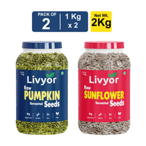 LIVYOR Raw Pumpkin & Sunflower Seeds Combo 1kg each - Image 6