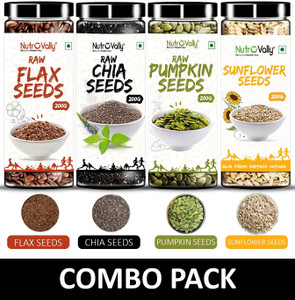 NutroVally Weight Loss Combo|Chia, Flax, Pumpkin, Sunflower Seeds-Loaded with Omega 3 Chia Seeds, Brown Flax Seeds, Pumpkin Seeds, Sunflower Seeds