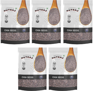 Nutraj Chia Seeds 1 Kg (200g X 5), Chia Seeds Weight Loss, Chia Seeds for Eating, Raw Chia Seeds