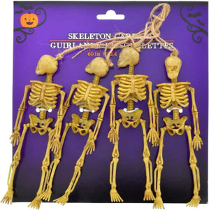 Brown Leaf 60 inches Scary Skeleton Garland For Halloween Party Elders ...