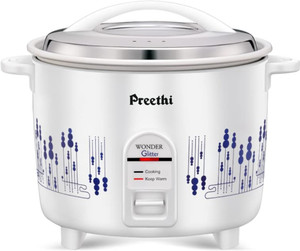 Preethi Glitter E 2.2 Ltr (Double Pan) Rice Cooker, Egg Boiler, Egg Cooker, Food Steamer, Electric Pressure Cooker, Travel Cooker