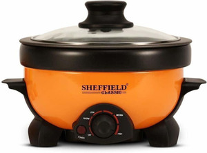 Sheffield Classic 3-In-1 Aluminum Multi-Cooker 1.1 L(Boil, Grill, Fry) 800W, 10-inches, Orange Deep Fryer, Travel Cooker, Food Steamer