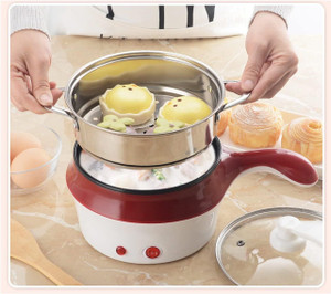 Sahaj Enterprise 3-In-1 Multi Cooker Non Stick Cooking Pot Steamer Noodles Pasta Momos Rice Cooker, Travel Cooker, Egg Boiler, Food Steamer, Air Fryer