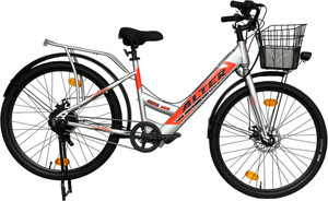 ALTER 26" 002S-FLY MODEL ELECTRIC CYCLE,95% PRE-ASSEMBLED WITH CHARGER (Grey & Orange) 26 inches Single Speed Lithium-ion (Li-ion) Electric Cycle