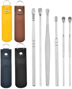 Taxila 6 PCS Ear Wax Remover Tool Kit Stainless Steel Earpick Removal (Pack-1) Electric Ear Cleaner