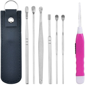 Taxila Flishlight_Earpick Electric Ear Cleaner With 6 Pcs Ear Cleaning Tools Set Electric Ear Cleaner