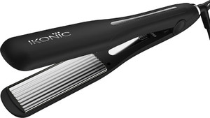 Ikonic Professional Hair Crimper with 1.5 inch floating plates Chrome LED Display,Pro Titanium Crimp Electric Hair Styler
