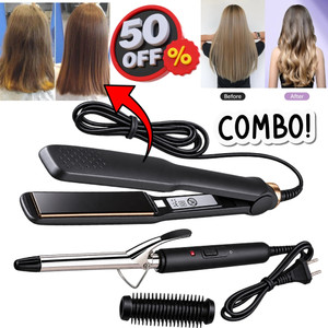 ZnoTech Electric Hair Straightener & Curler 2-in-1, Z27 Electric Hair Styler