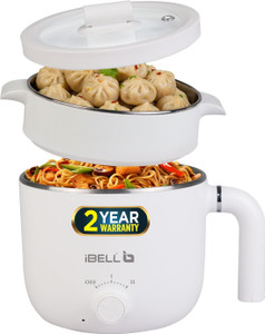 iBELL MPK15M Multi Purpose Kettle, 800 Watts 2-Pot Cooker, Egg boiler Tray, Temp Knob, Multi Cooker Electric Kettle