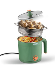AGARO Regency Multi Cook Kettle With Steamer, 1.2L Inner Pot, Double Layered Body, Multi Cooker Electric Kettle