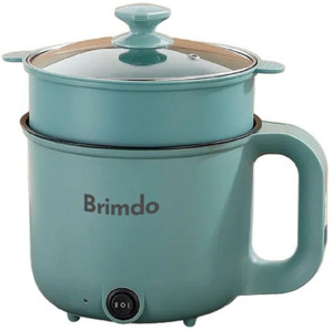 Brimdo 3-In-1 Multi Cooker 600W Non Stick Cooking Pot Steamer Noodles Pasta Momos Rice Cooker, Travel Cooker, Egg Cooker, Air Fryer, Deep Fryer, Food Steamer, Egg Boiler