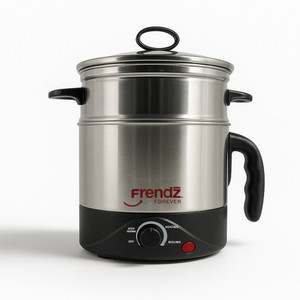 Frendz Multi Kettle 1.5 L | with Steamer & Egg Tray Attachment | Egg, Tea, Noddles Multi Cooker Electric Kettle