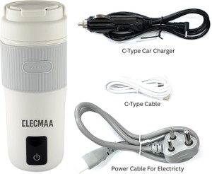 Elecmaa Electric Car Kettle -Kettle & Bottle for office, car,home and Travel 400ml Electric Kettle
