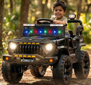Wishmaster Pobo 4x4 EV Driving Car With Remote , Mobile App + Manual Drive Car Jeep Battery Operated Ride On