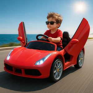 Kawaii Kids Made in India red reeco battery operated ride on car for kids of Age 1-5years Car Battery Operated Ride On