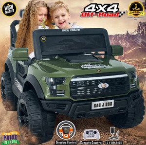 Wishmaster Kids 4 Motor Electric Battery Car With Baby Driving + Parents Remote To Control Jeep Battery Operated Ride On