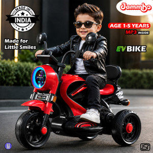 Jammbo Kids 3 Wheel Battery Operated Ride On Bike with Music & LED Lights Bike Battery Operated Ride On