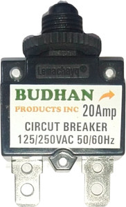 BUDHAN PRODUCTS INC 20 Amps Circuit Breaker | Overload Protector AC 125/250V 20A | 20Amp Load Switch 20 Amps Circuit Breaker | Overload Protector AC 125/250V 20A | 20Amp Load Switch MCB