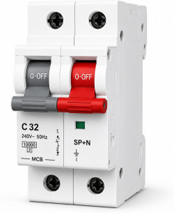 SM ENTERPRISESS Electric ACT 9 32A 2 Pole MCB 'C' Curve Miniature Circuit Breaker, Multicolour 32A 2 Pole MCB MCB