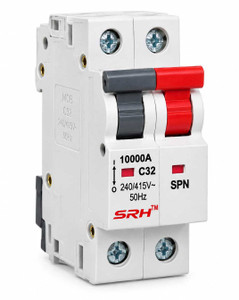 SM ENTERPRISESS Electric ACT 9 32A 2 Pole MCB 'C' Curve Miniature Circuit Breaker, Multicolour 32A 2 Pole MCB MCB