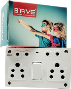 b'five 6 Amp. 6 in 1 Combined With Box Unbreakable Plastic switch
