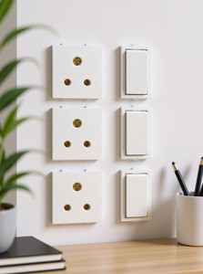 JELECTRICALS Modular 6 AMP Switch and Socket 3 Combo 6 A One Way Electrical Switch