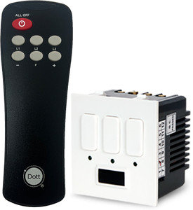 DOTT Modular Remote Control Switch For 2 Lights & 1 Fan Control with Fan Regulation 6 A One Way Electrical Switch