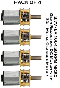 EASTRA PACK OF 4 N20 60 RPM 3.7V-6V DC Micro Metal Gear Motor Electronic Components Electronic Hobby Kit