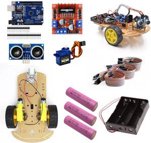 Electrobot DIY 2-Wheel Obstacle Avoidance Robot Kit – Wooden Chassis Educational Electronic Hobby Kit