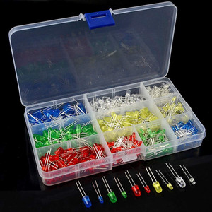 SG Flash 500pcs (5 Colors x 100pcs) 5mm LED Light Emitting Diode Round ...