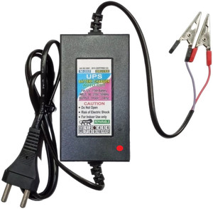GoodsBazaar Adaptor Type 14 Volt 2 Amp for Upto 7 Amp Battery Charger With Auto Cut Off & Overcharge Protection Electronic SMPS Power Supply AC DC Adaptor 14v 2A Adapter Electric Supply with Black and Red Crocodile Alligator Clips Electrical Test Clamps Jumper Cable with Protective Insulation Cover for AMF Panel, Tubular, Inverter, Bike, Truck, Ups, Car, Acid Sealed Battery, Car Battery Charger, Bike Battery Charger and UPS Battery Charger Adaptor Car Inverter