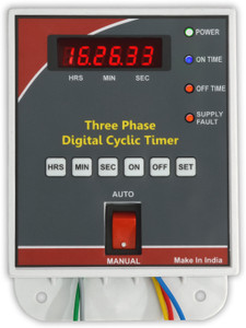 Magnus M-1124 Three Phase Digital Cyclic Timer with Inbuild Single Phase Preventer Programmable Electronic Timer Switch