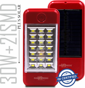 Pick Ur Needs Rechargeable Mini Emergency Light Dual Mode Solar + USB Charge 21 Big SMD LED 5 hrs Lantern Emergency Light