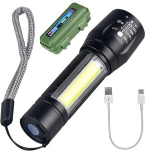 UNZAG Rechargeable Torch Super Biright Pocket Mini Zoom COB USB Charging 2 hrs Flood Lamp Emergency Light