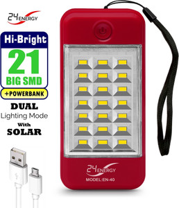 VR Bright Lite Power Bank Cum 21 Led Rechargeable Solar 5 hrs Lantern Emergency Light