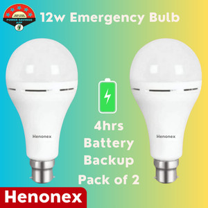 Henonex Dual Pack 12W LED Emergency Bulb Power Failure Light 4 hrs Bulb Emergency Light