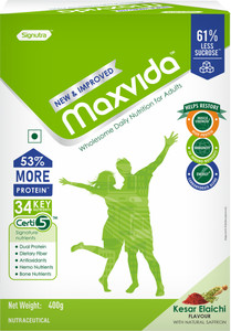 Maxvida Balanced Nutrition Supplement for Adults BIB - 400g (Kesar Elaichi) Nutrition Drink