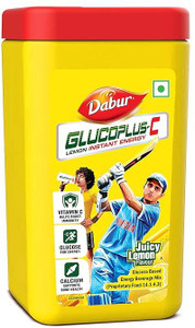 Dabur GlucoPlus-C Instant Energy Glucose Juicy & Tasty (Lemon Powder) - 400g Jar Energy Drink