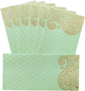 25-Piece Golden Ganpati Money Envelopes - Premium Green Shagun Lifafa For Gift Giving